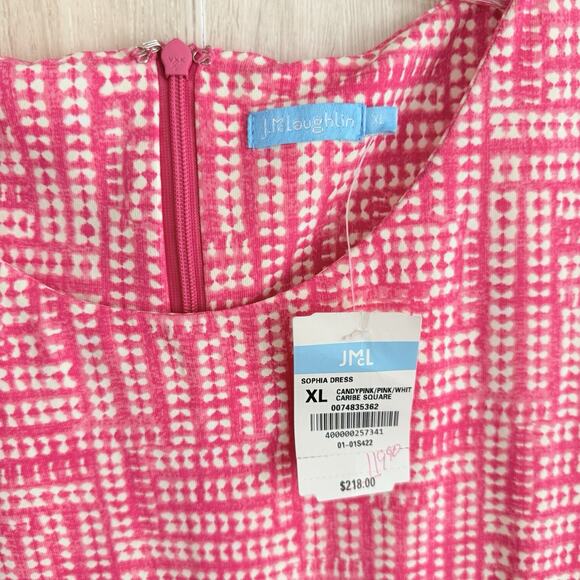 J.McLaughlin Sophia Sheath Dress Women XL Pink Sleeveless Caribe Square $218 - Picture 7 of 15